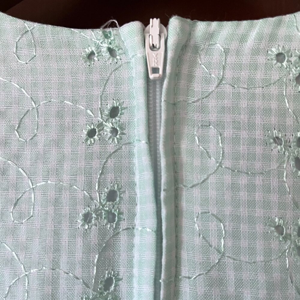 Bonnie Jean mint gingham eyelet dress 6X - Picture 7 of 13
